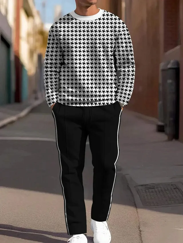 Unbranded Tracksuits Crewneck sweatshirt and striped trousers set product detail image 18