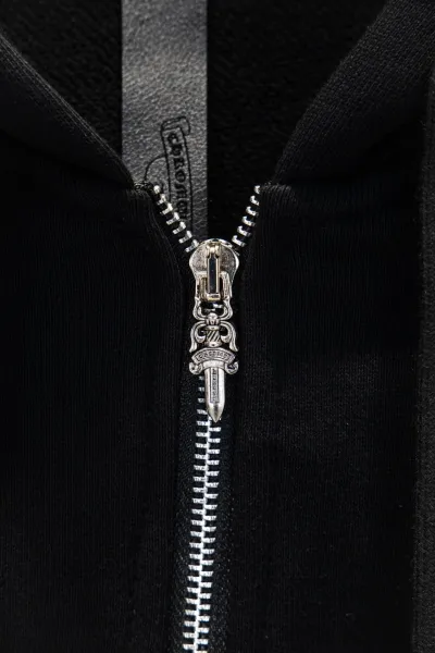 Chrome Hearts Distressed Cross Hoodie Black - 9