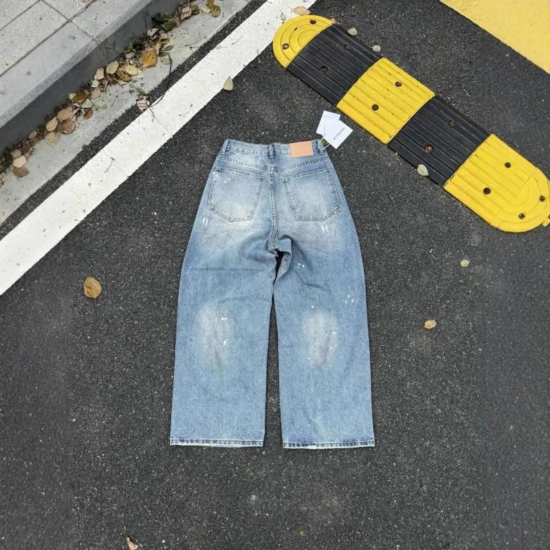 Acne Studios Jeans Distressed paint-splatter wide-leg image 2