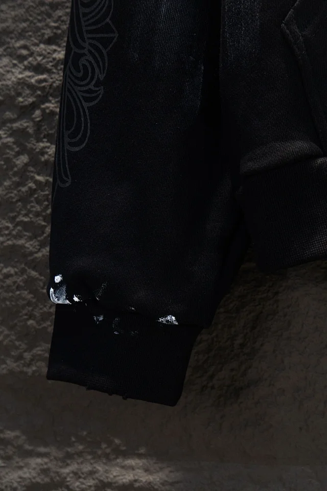 Chrome Hearts Hoodies & Sweatshirts Distressed Cross Patch Zip-Up Hoodie product detail image 10