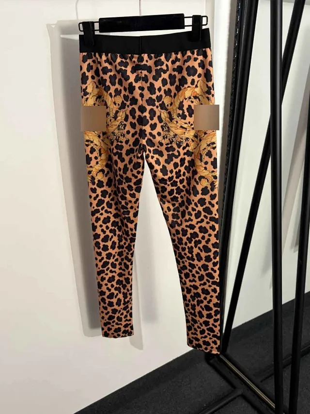 Versace Jeans Couture Trousers Slim-Fit Baroque and Leopard Print Leggings product detail image 3