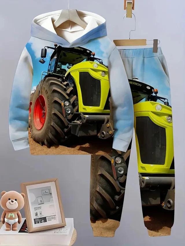 Unbranded Tracksuits Children's hooded graphic sweatshirt and jogger set product detail image 12