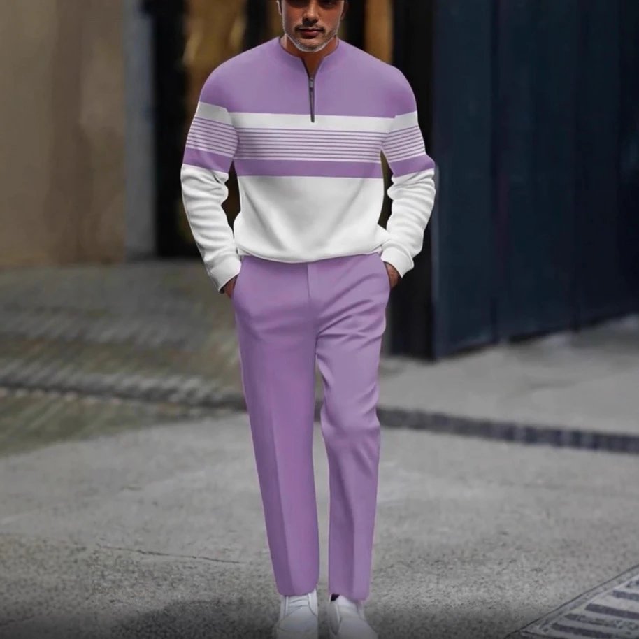 Purple White Striped