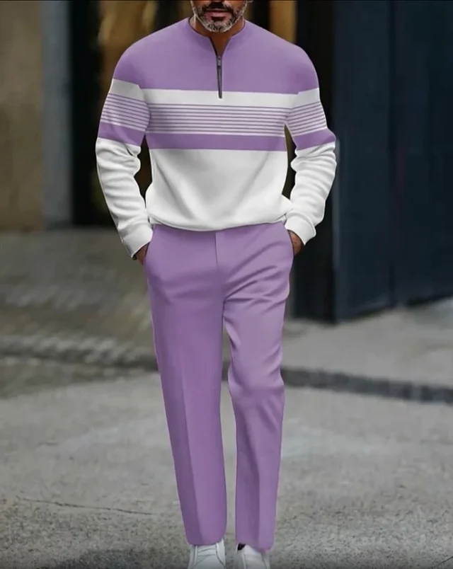 Unbranded Tracksuits Men's half-zip printed tracksuit set product detail image 8