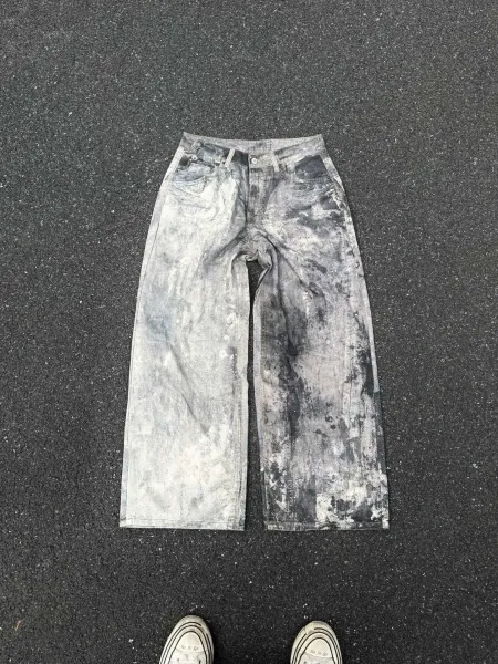 Acne Studios Distressed Washed Denim Jeans Gray - 9