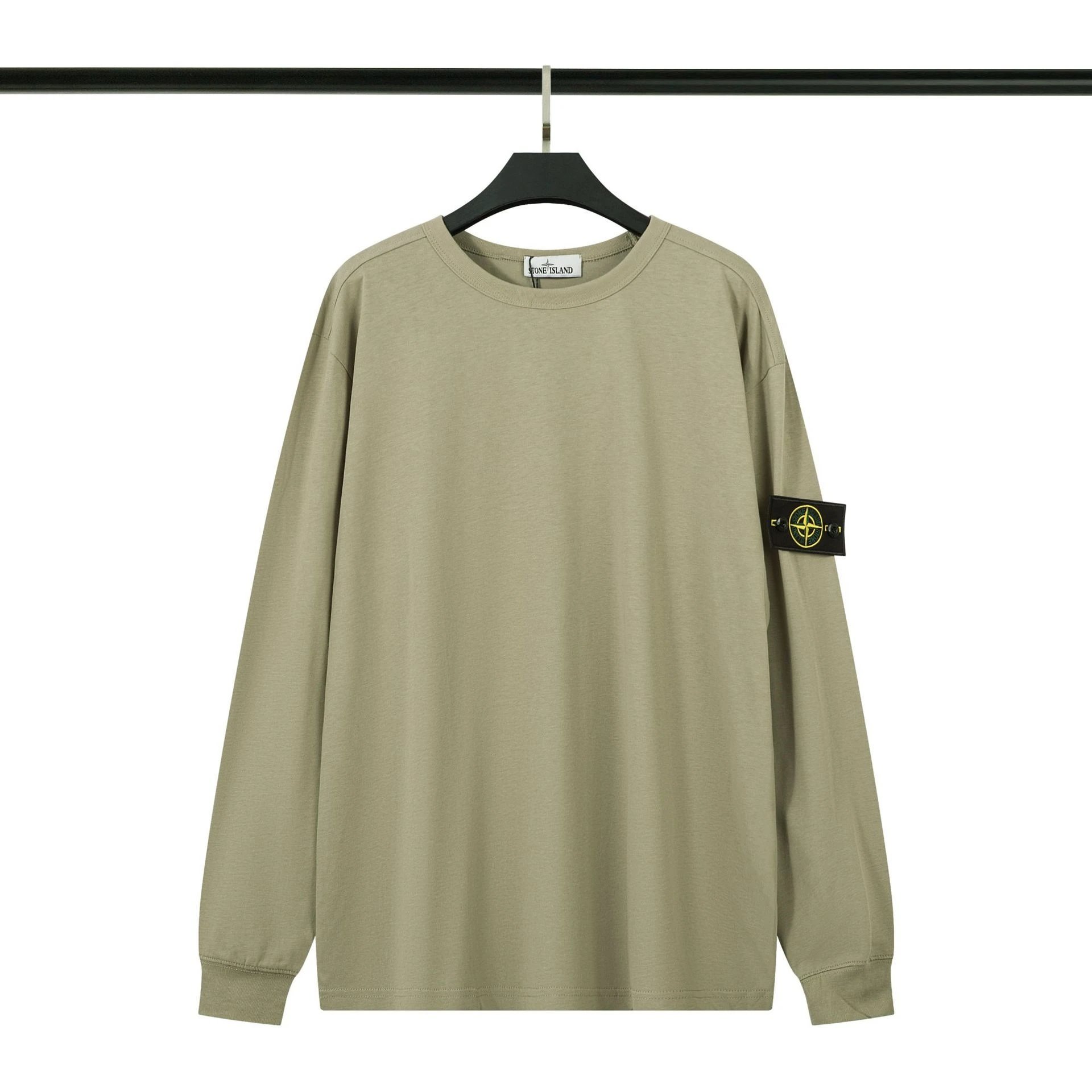 Stone Island Hoodies & Sweatshirts Crewneck Sweatshirt with Compass Badge — 638 army green