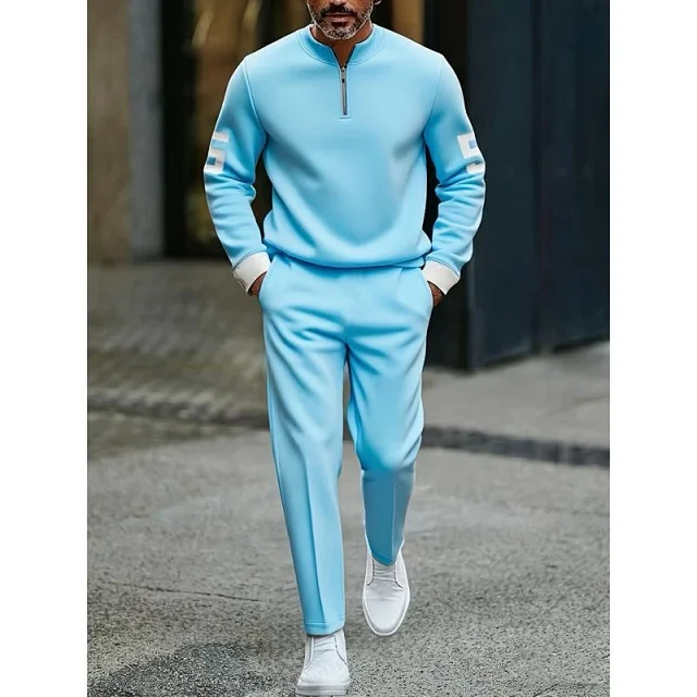 Unbranded Tracksuits Men's Half-Zip Printed Tracksuit Set product detail image 8