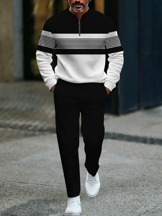 Unbranded Matching Sets Men's Half-Zip Pullover and Trousers Set product detail image 12