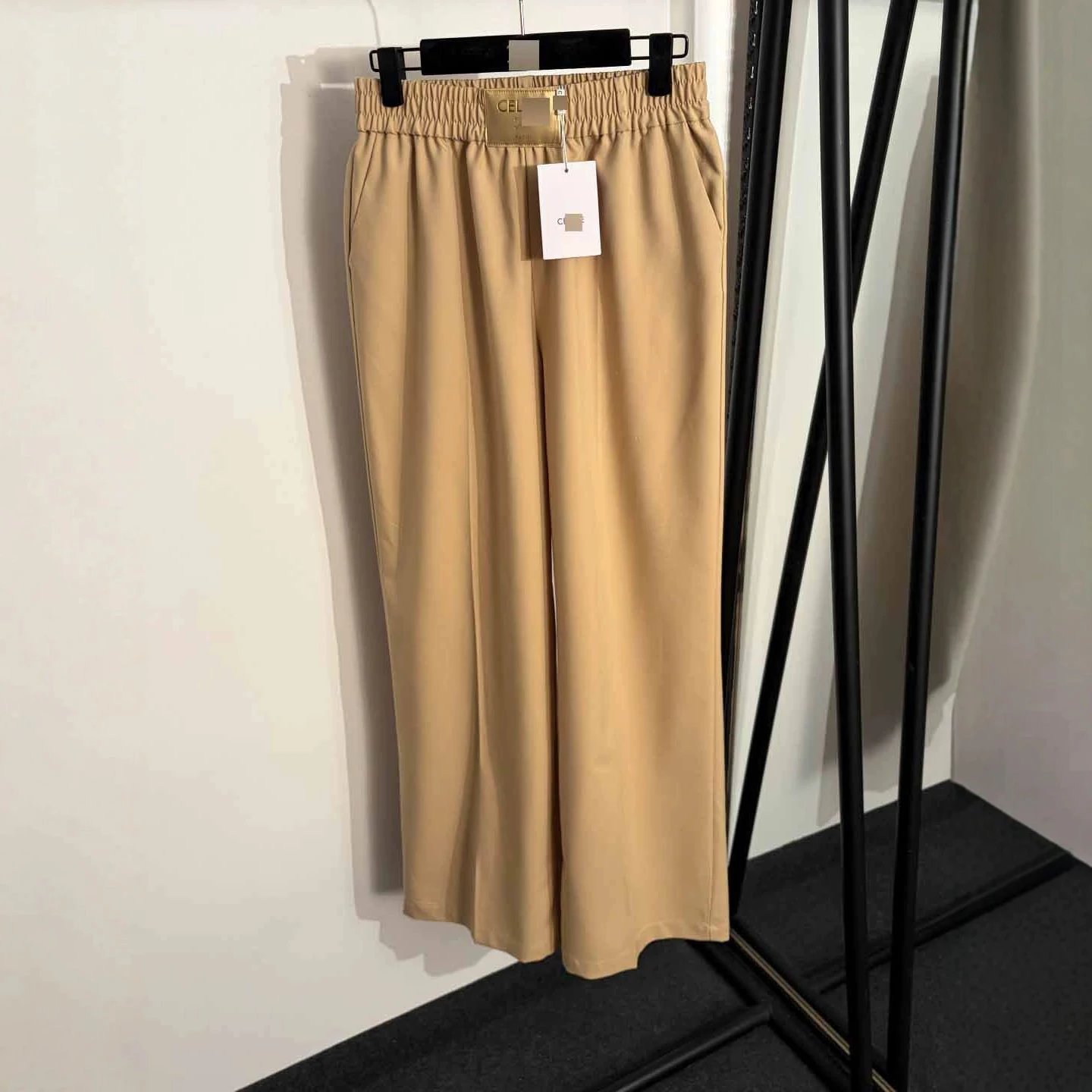 Celine Trousers Elastic-Waist Wide-Leg image 2