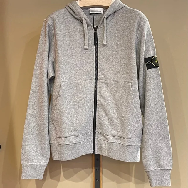 Stone Island Hoodies & Sweatshirts Zip-Up Hooded Sweatshirt with Compass Sleeve Badge product detail image 8