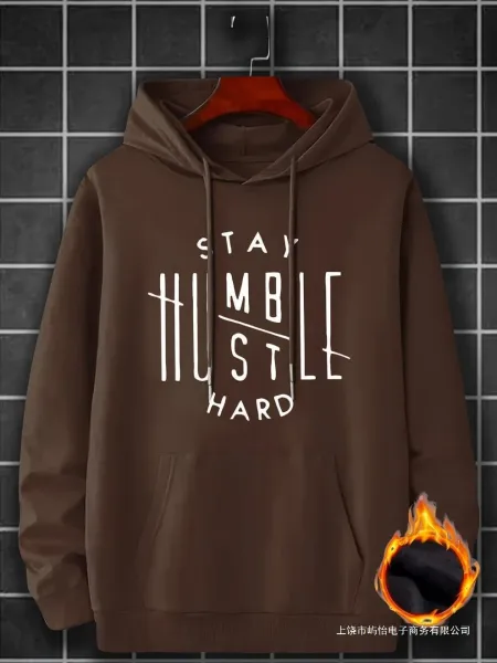 Design Stay Humble Hustle Hard Gray Hoodie - 5