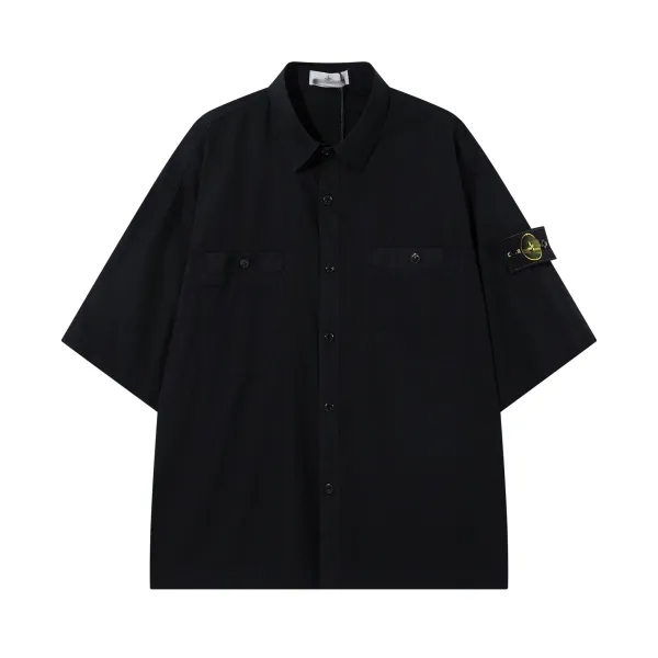 Stone Island Oversized Short-Sleeve Shirt Beige Tops Shirt - 6