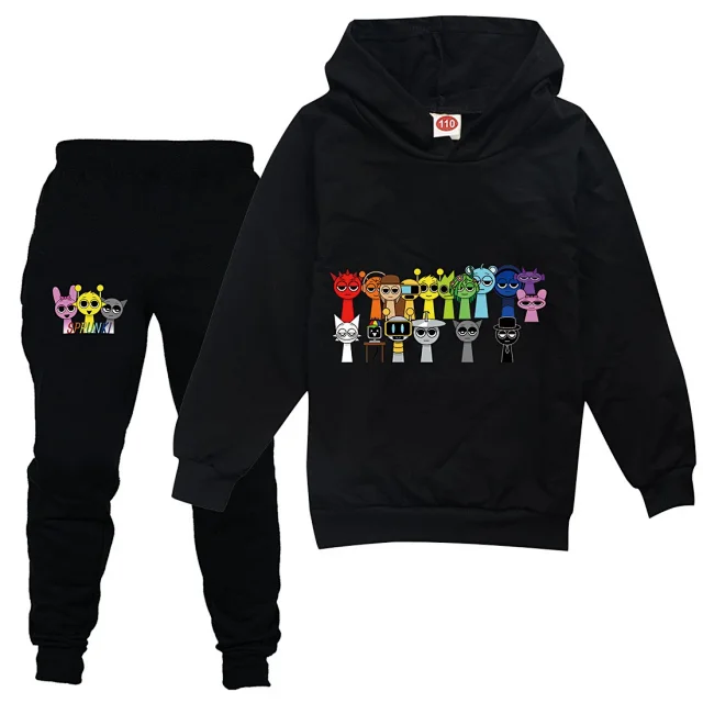 Sprunki Matching Sets Children's Character Print Hoodie and Jogger Set product detail image 10
