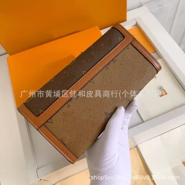 Louis Vuitton Monogram Canvas Long Wallet Brown and Tan - 4