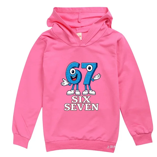 Unbranded Hoodies & Sweatshirts Children's hooded sweatshirt with Six Seven graphic print product detail image 2