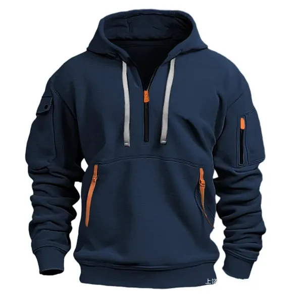 Design Utility Hoodie Black with Neon Yellow Accents Hoodie - 6