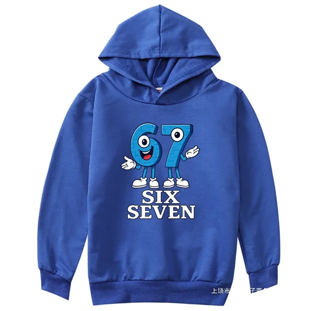 Unbranded Hoodies & Sweatshirts Children's hooded sweatshirt with Six Seven graphic print product detail image 9