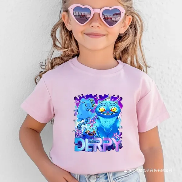 Design Derpy Monster Graphic Pink T-Shirt - 15