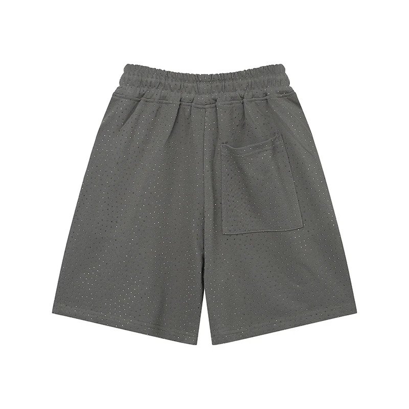 Design Perforated Graphic Sweat Shorts Gray - 16