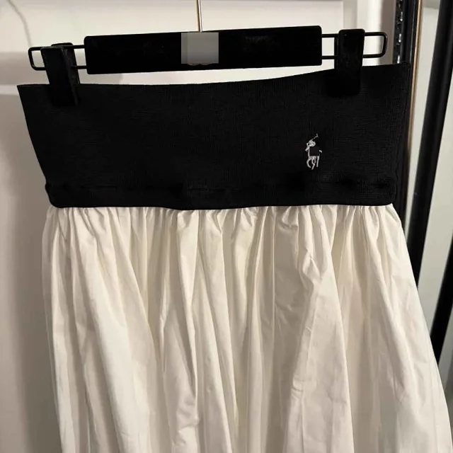 Polo Ralph Lauren Skirts Color-Block High-Waisted Midi Skirt with Embroidered Pony product detail image 4