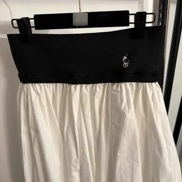 Polo Ralph Lauren Pleated Skirt Navy with White Waistband - 6