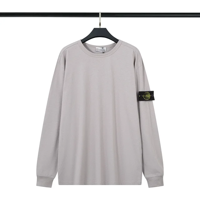 Stone Island T-Shirts Long-Sleeve Crewneck T-Shirt with Compass Badge product detail image 13