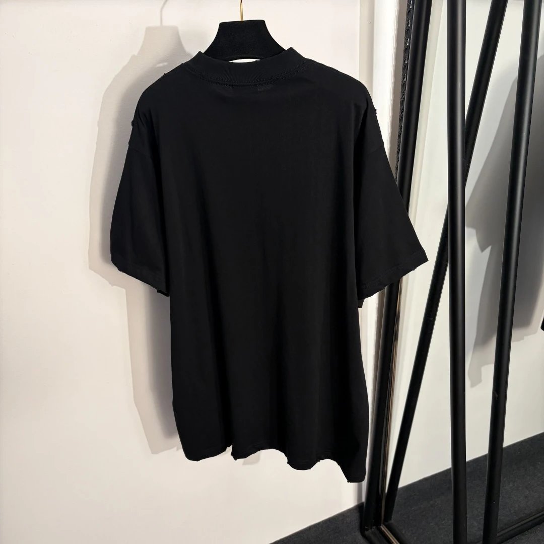 Unbranded T-Shirts Short-Sleeve T-Shirt with Contrast Brushstroke Chest Print image 4