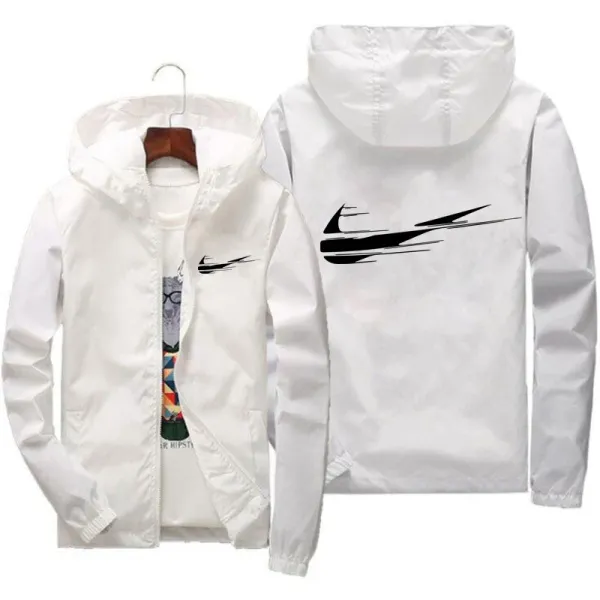 Design Windbreaker Jacket Gray with Swoosh Graphic Outerwear - 3