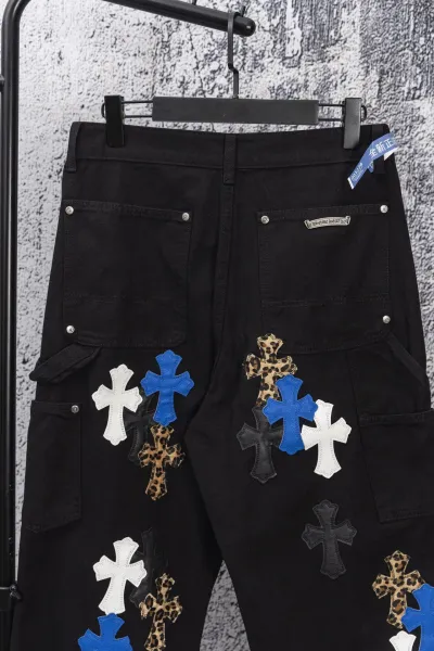 Chrome Hearts Cross Patch Distressed Denim Jeans - 14