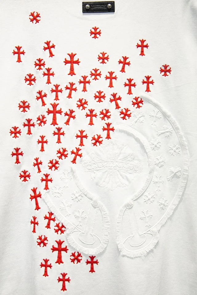 Chrome Hearts T-Shirts Embroidered Cross Motif Short-Sleeve T-Shirt product detail image 8