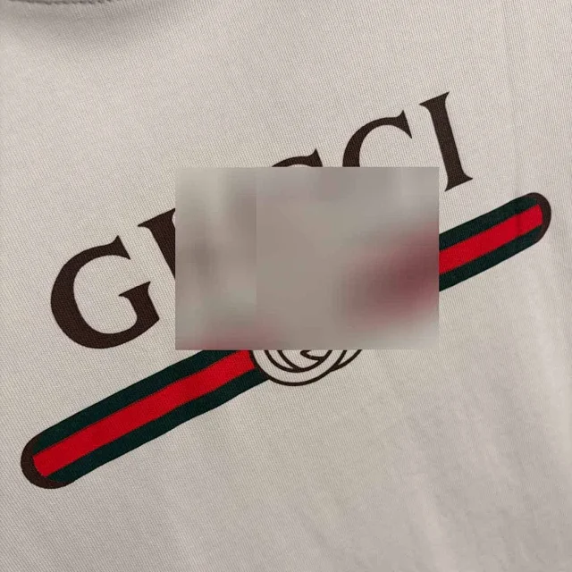 Gucci T-Shirts Ribbed contrast-trim logo-print crew-neck T-shirt product detail image 7
