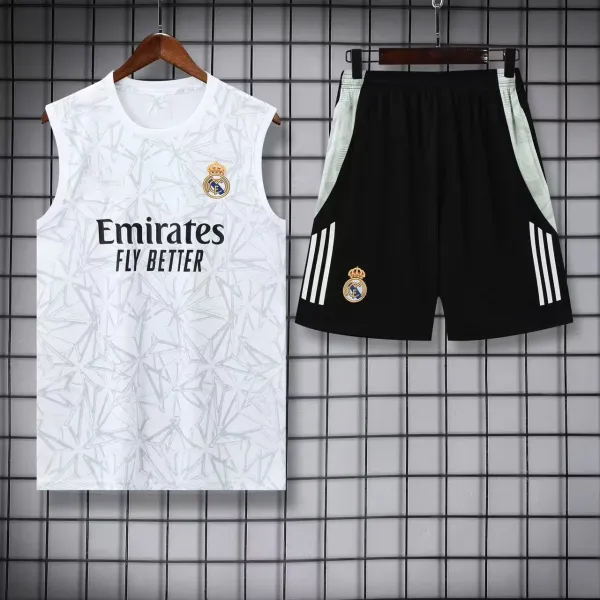 Real Madrid Third Kit 2023-24 White Multicolor Jersey and Black Shorts Set - 3