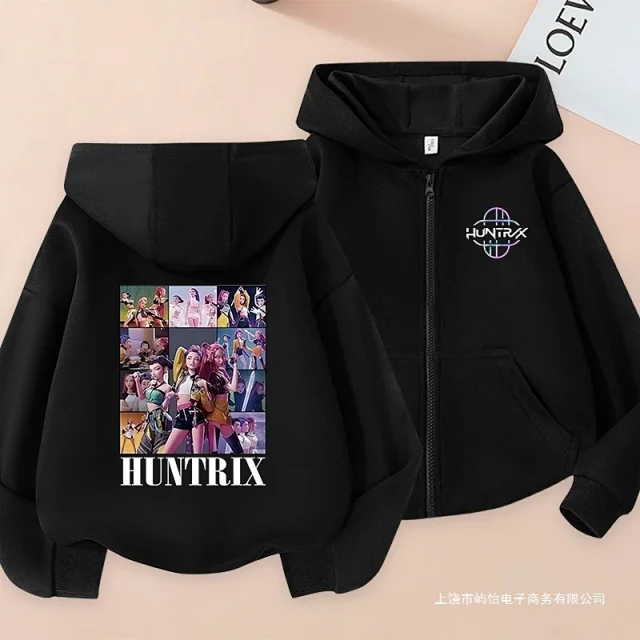 Unbranded Hoodies & Sweatshirts Kids' zip-up hooded sweatshirt with HUNTRIX cartoon graphic product detail image 4