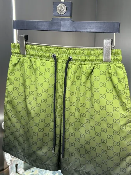 Gucci GG Monogram Print Swim Shorts Lime Green - 27