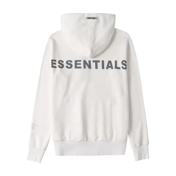 Fear of God Essentials Reflective Logo White Hoodie - 6