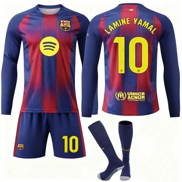 Real Madrid Mbappé #10 Home Kit White Long-Sleeve Jersey Set - 9