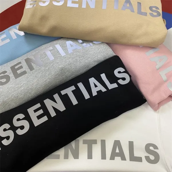 Fear of God Essentials Reflective Logo White Hoodie - 24