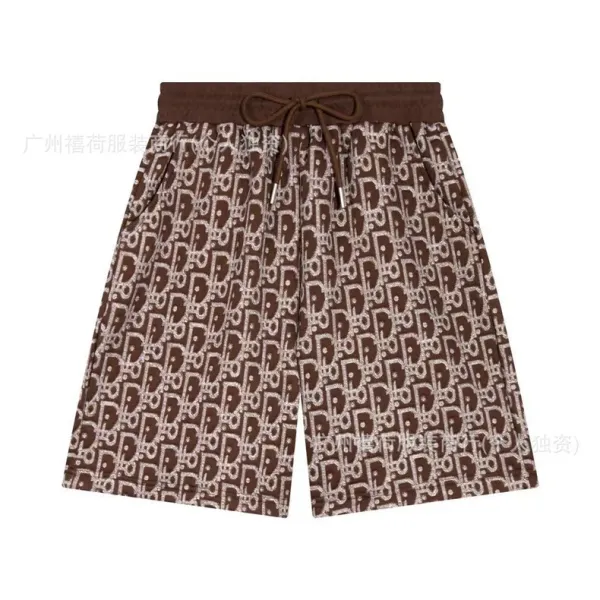 Dior Oblique Print Drawstring Waist Shorts Black Silver - 21