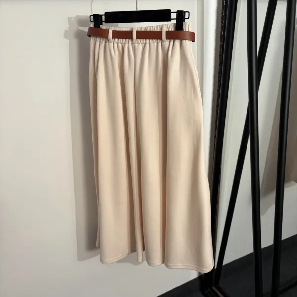 Design Polo Shirt and Skirt Set Beige Casual Set - 7