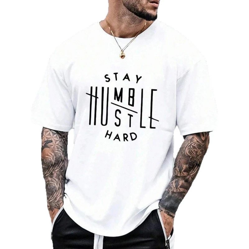 Unbranded T-Shirts Stay Humble Hustle Hard Graphic Crew Neck T-Shirt image 5