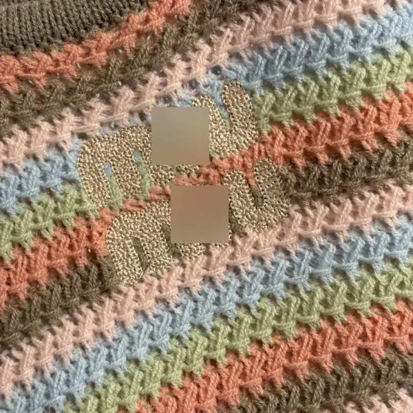 Design Crochet Stripe Tank Top and Shorts Set Multicolor - 9