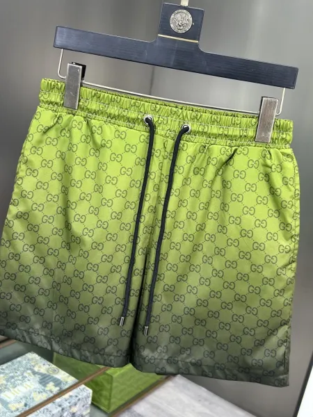Gucci GG Monogram Print Swim Shorts Lime Green - 28