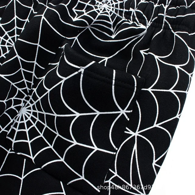 Sp5der Trousers Spiderweb Print Joggers product detail image 11