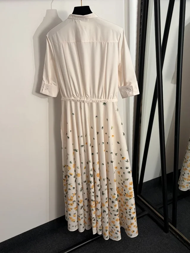 Unbranded Dresses Floral Print Tie-Waist Shirt Dress product detail image 3