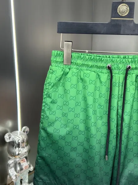 Gucci GG Monogram Print Swim Shorts Lime Green - 35
