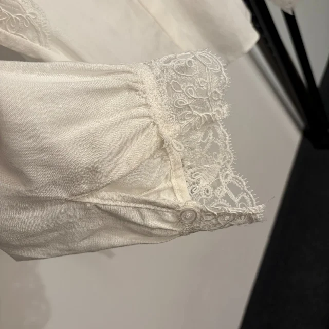 Unbranded Matching Sets Lace-Trim Long-Sleeve Blouse and High-Waist Skirt Set product detail image 8