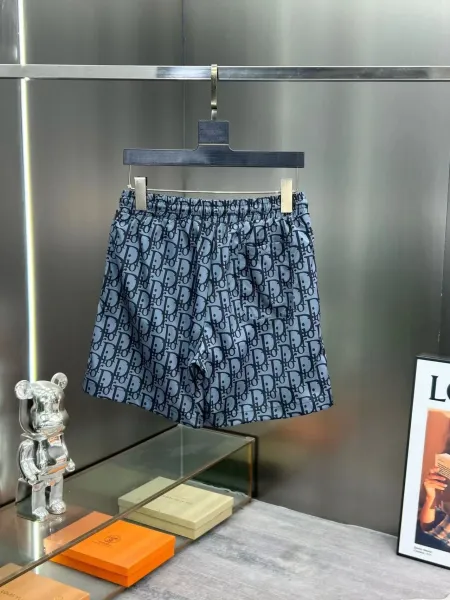 Dior Oblique Print Blue and White Shorts - 3