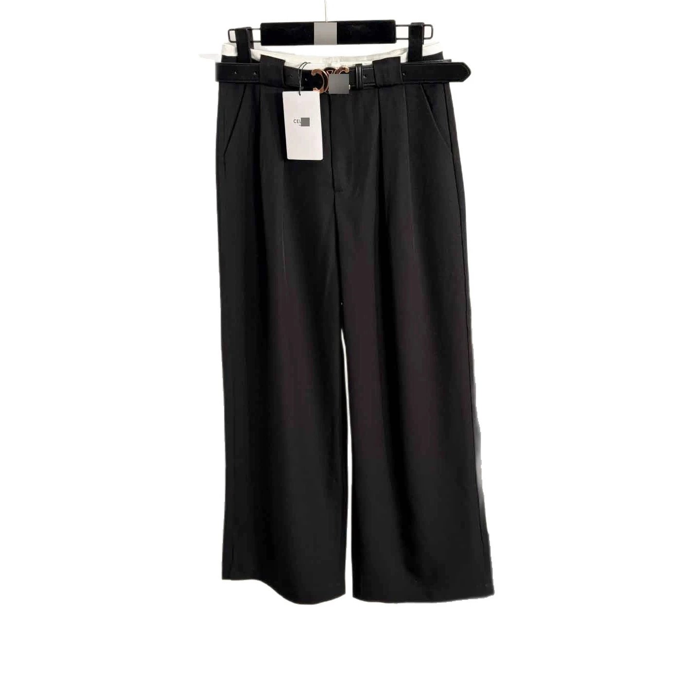 Unbranded Trousers High-Waist Wide-Leg with Belt image 5