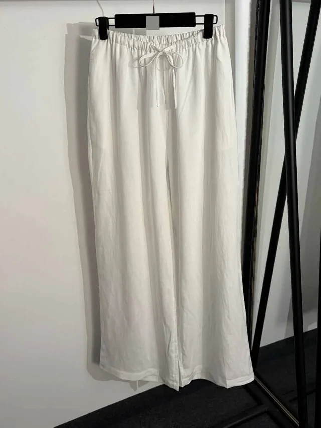 Unbranded Matching Sets Embroidered collared long-sleeve shirt and drawstring wide-leg trousers set product detail image 5