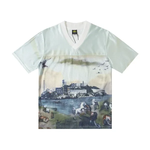 Trapstar Graphic Print Long-Sleeve Jersey in Blue Multicolor - 22